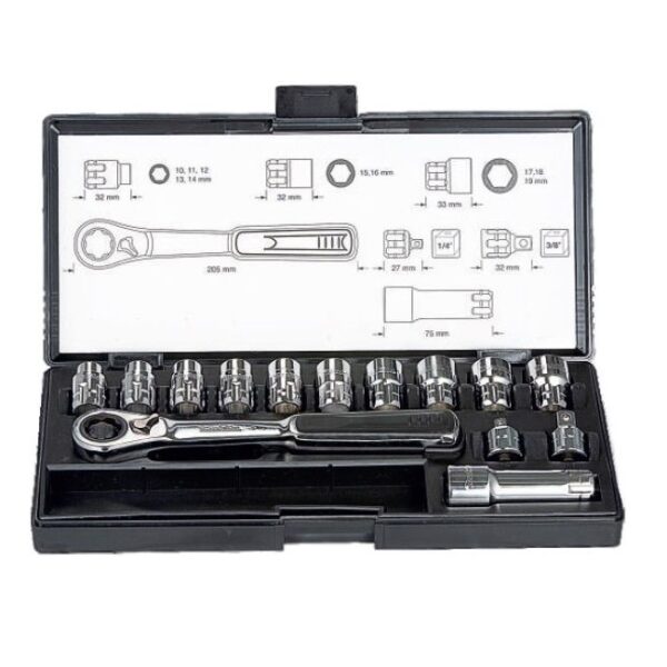 Bộ đầu tuýp và cần siết xuyên tâm Makita B-65595
