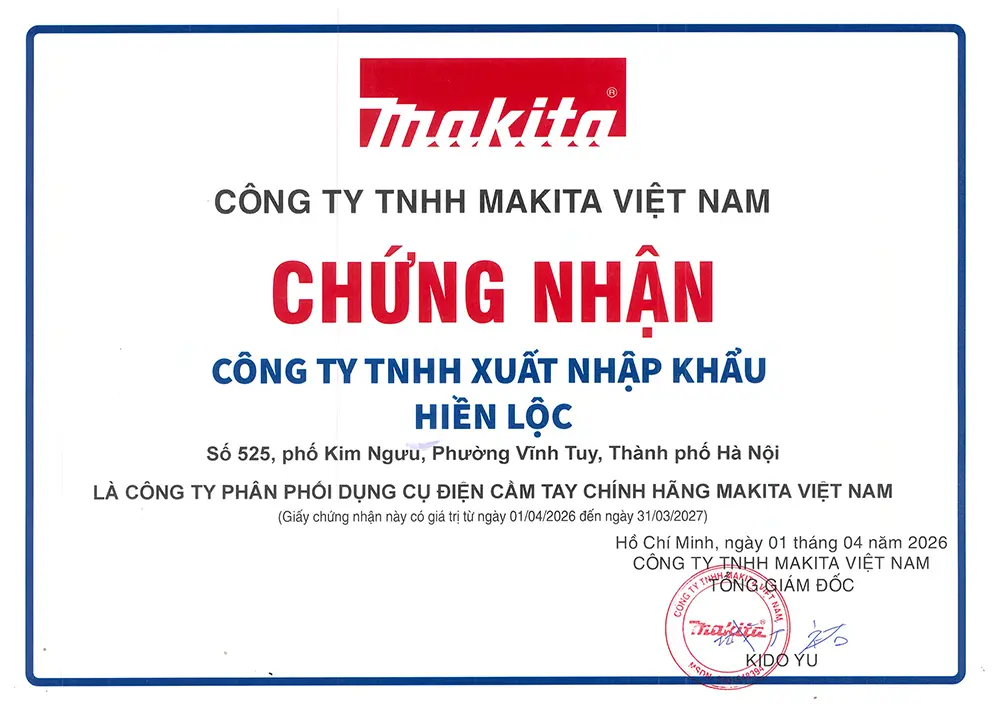 xac nhan dai ly makita duoc uy quyen tai Viet Nam